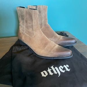 Other UK Western Side Zip Boot - Size 11 - Tobacco Suede